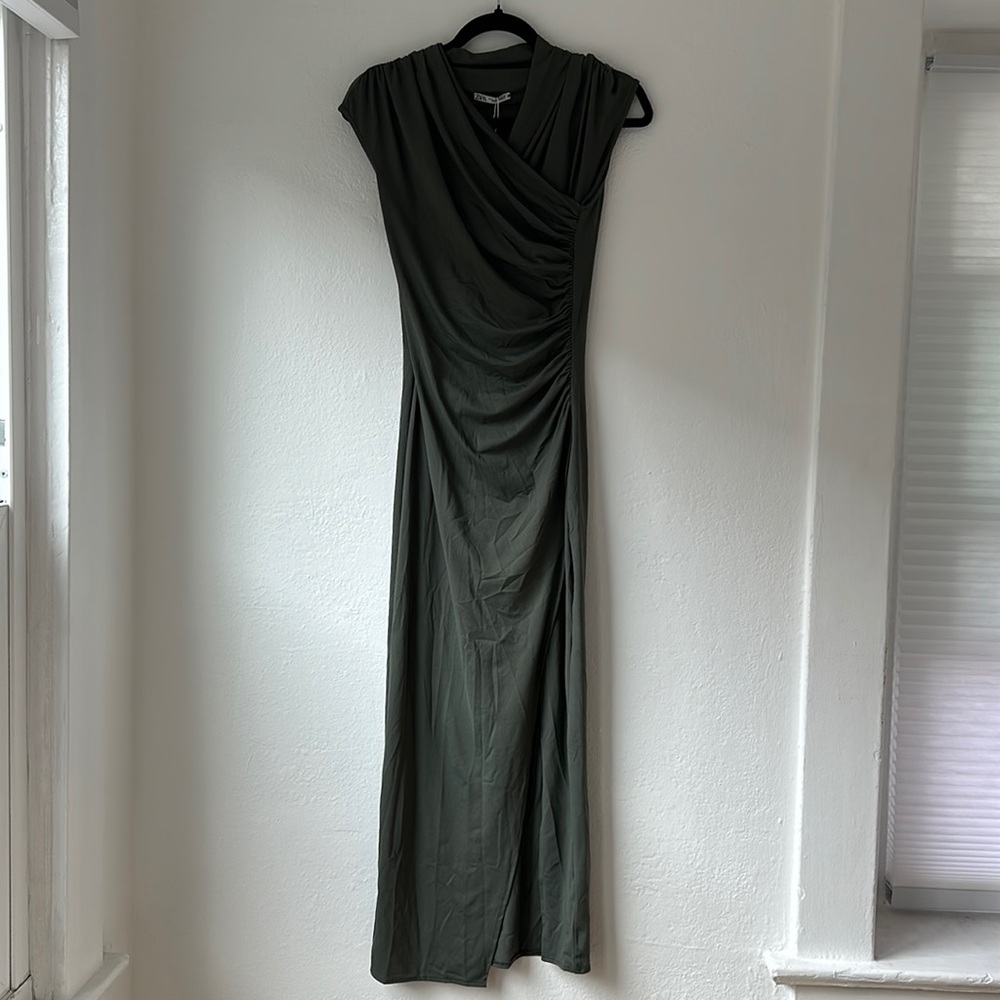 Zara Maxi Dress in Charcoal Green